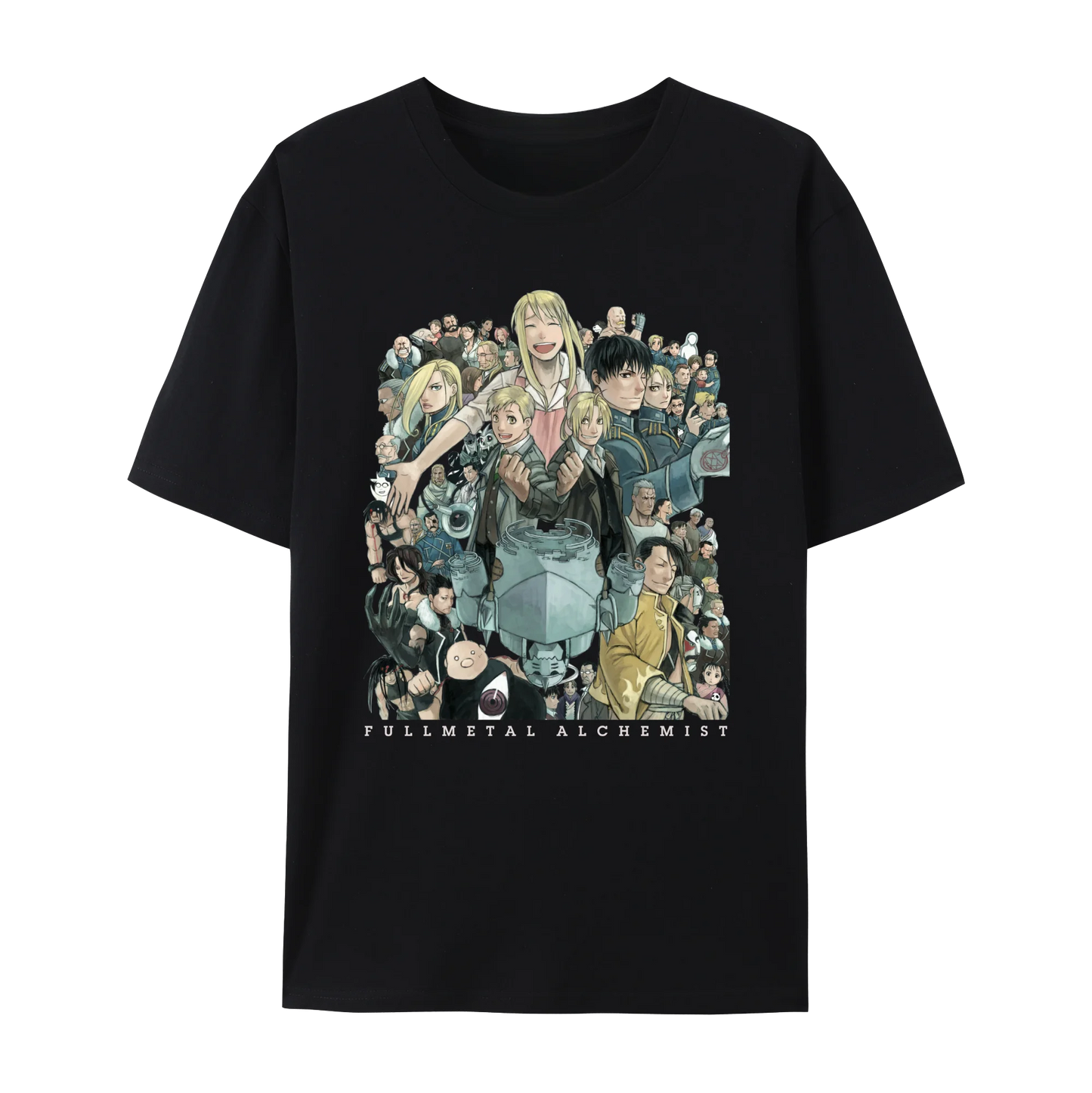 Fullmetal Anime Alchemist Edward & Alphonse Graphic Cotton T-Shirt, Japanese Anime Unisex Short Sleeve Crewneck Shirt