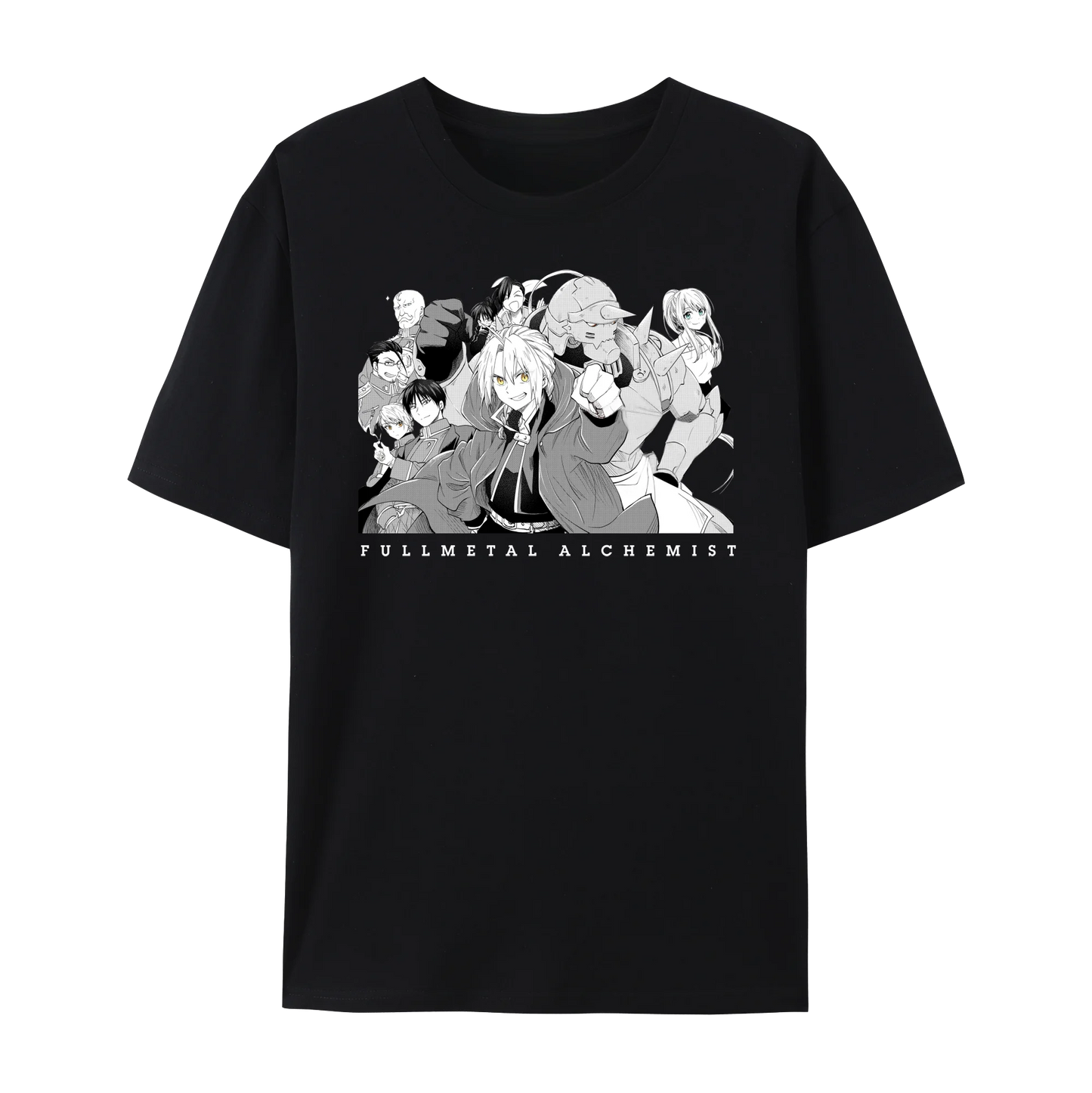 Fullmetal Anime Alchemist Edward & Alphonse Graphic Cotton T-Shirt, Japanese Anime Unisex Short Sleeve Crewneck Shirt