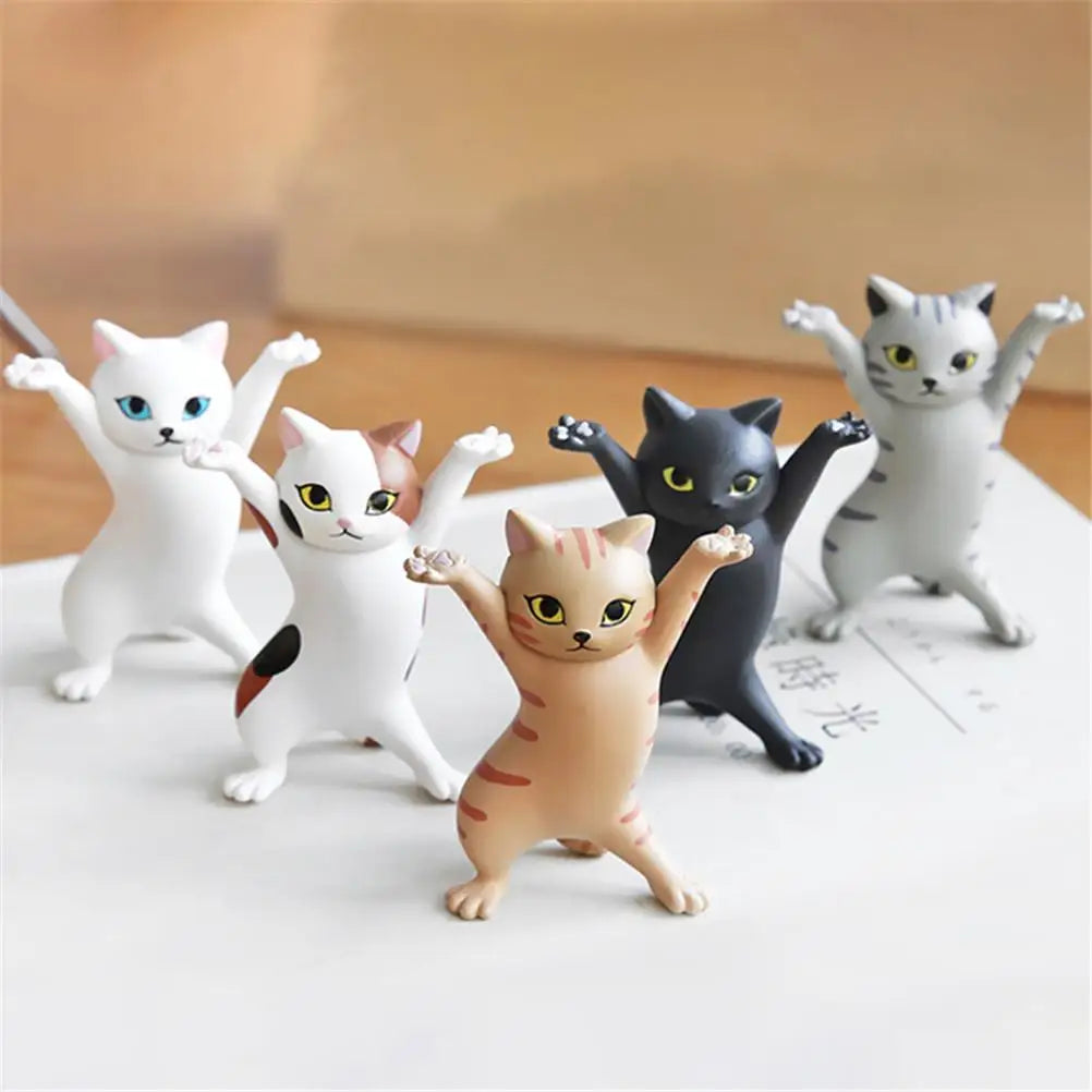 Cat Figures Toys Anime Raising Hands Dancing Cat Model Cat Ornaments Cat Figures Toys for Children s Room Study Room