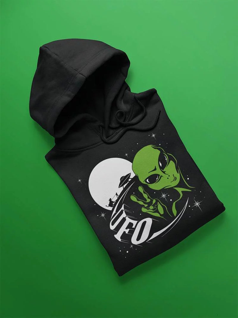 Cool Alien Ufo Design. Hoodie Men -Image by Shutterstock, Male 4X-Large