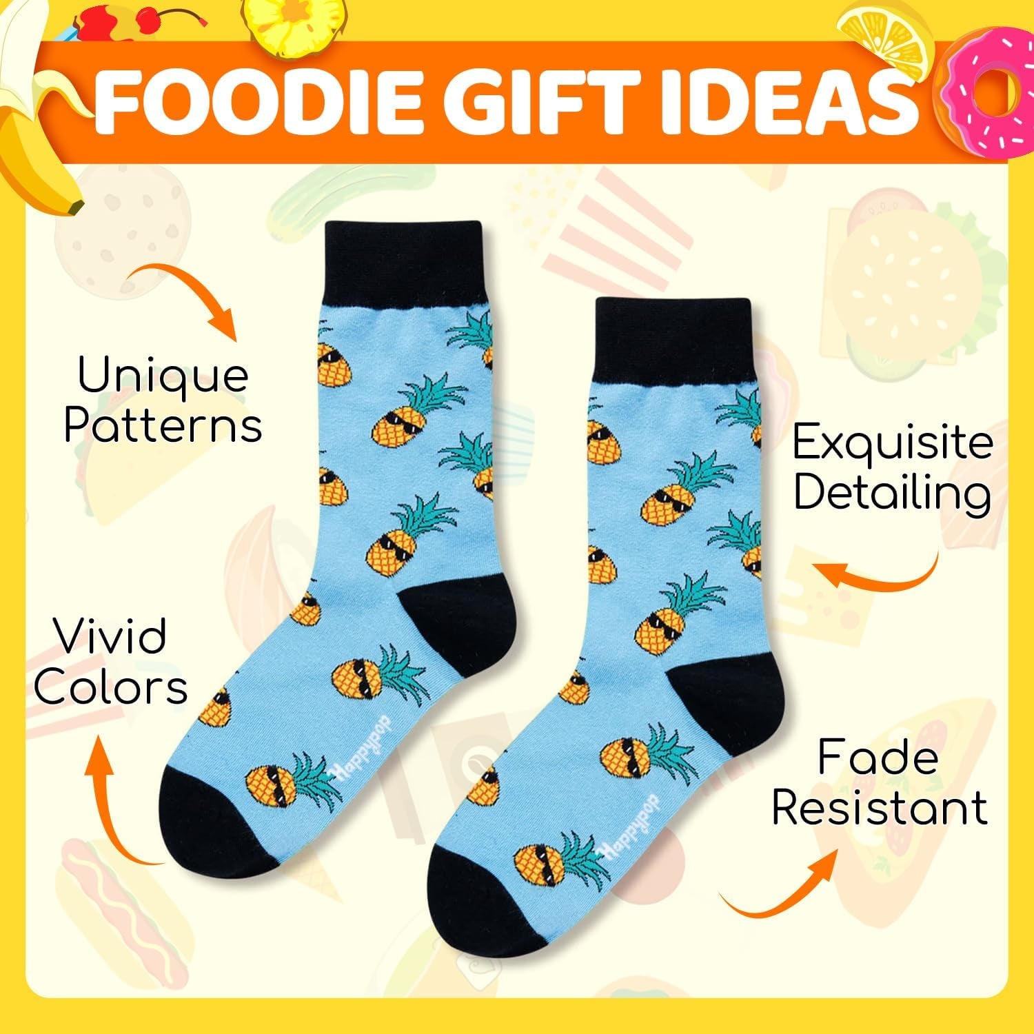 Crazy Pineapple Gifts for Men - Fruit Socks Fun Crazy Pineapple Socks