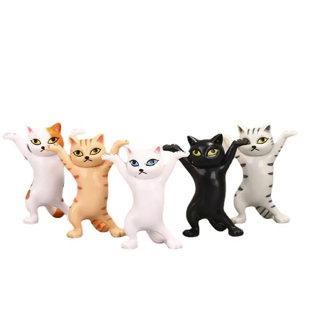 Cat Figures Toys Anime Raising Hands Dancing Cat Model Cat Ornaments Cat Figures Toys for Children s Room Study Room