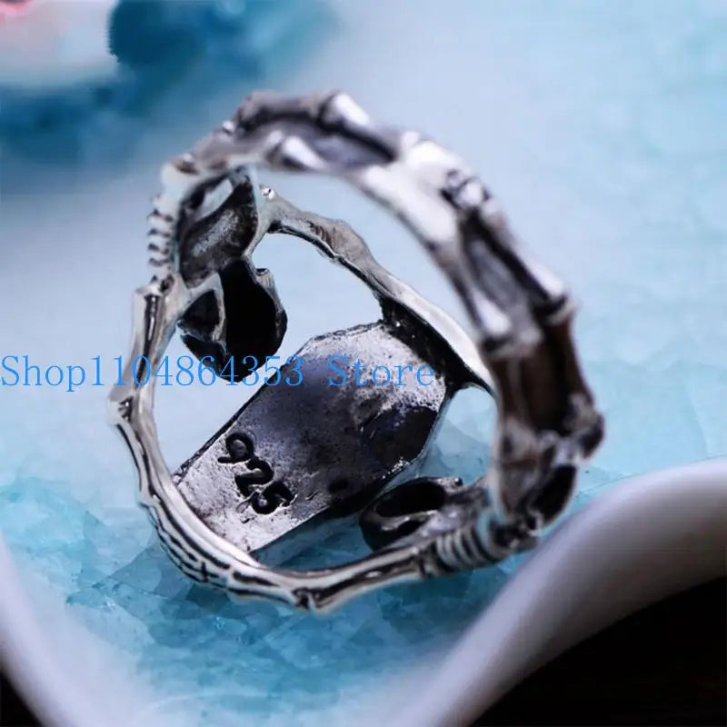 652F Skull for Head Shaped Metal Texture Rings Punk Rings Hip-hop Men Women Jewelry Rings Movie Accessories Alloy Mater