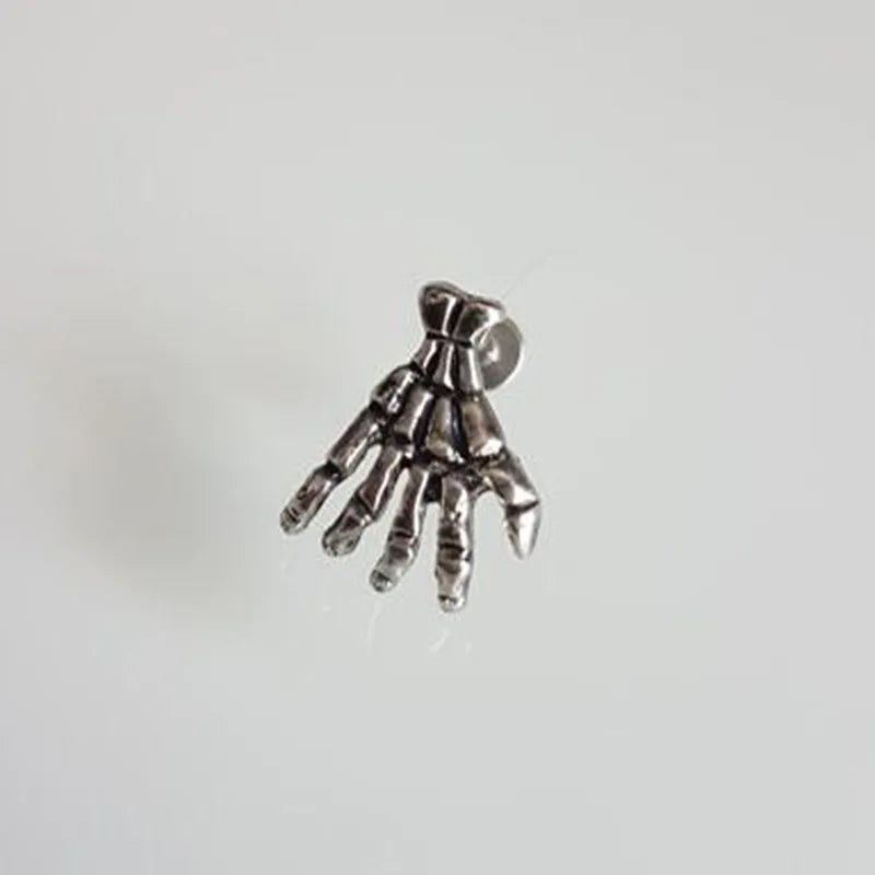 Skull Devil Hand Lip Piercing Jewelry Skeleton Labret for Women Men Palm Stud Earrings Christmas Gift Hot Unique Punk Metal 1pc