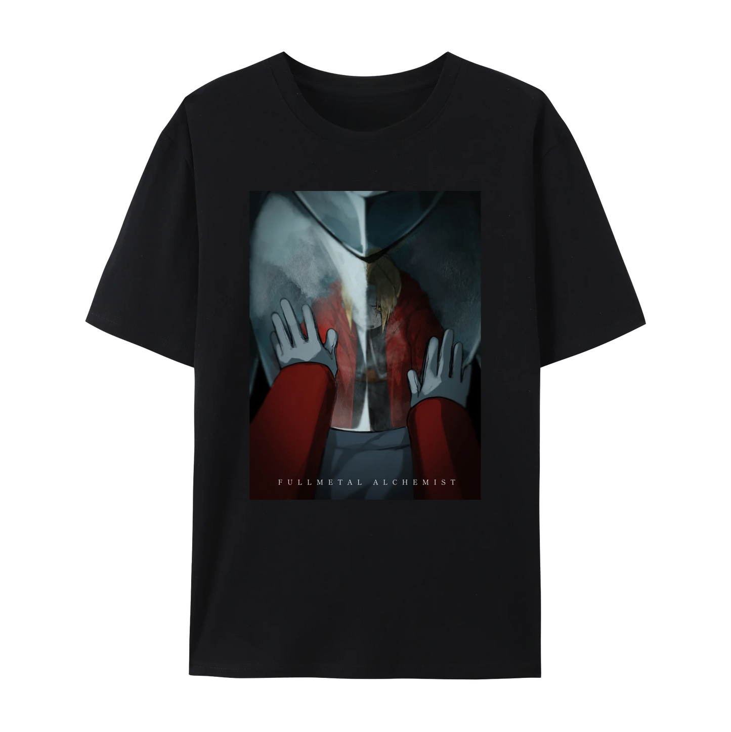 Fullmetal Anime Alchemist Edward & Alphonse Graphic Cotton T-Shirt, Japanese Anime Unisex Short Sleeve Crewneck Shirt