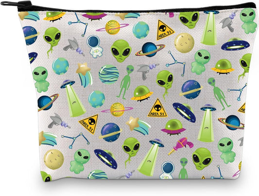 Alien Cosmetic Bag Alien Lovers Gift Space Party Gift Space Planner Alien Themed Alien UFO Inspired Gift (Alien)